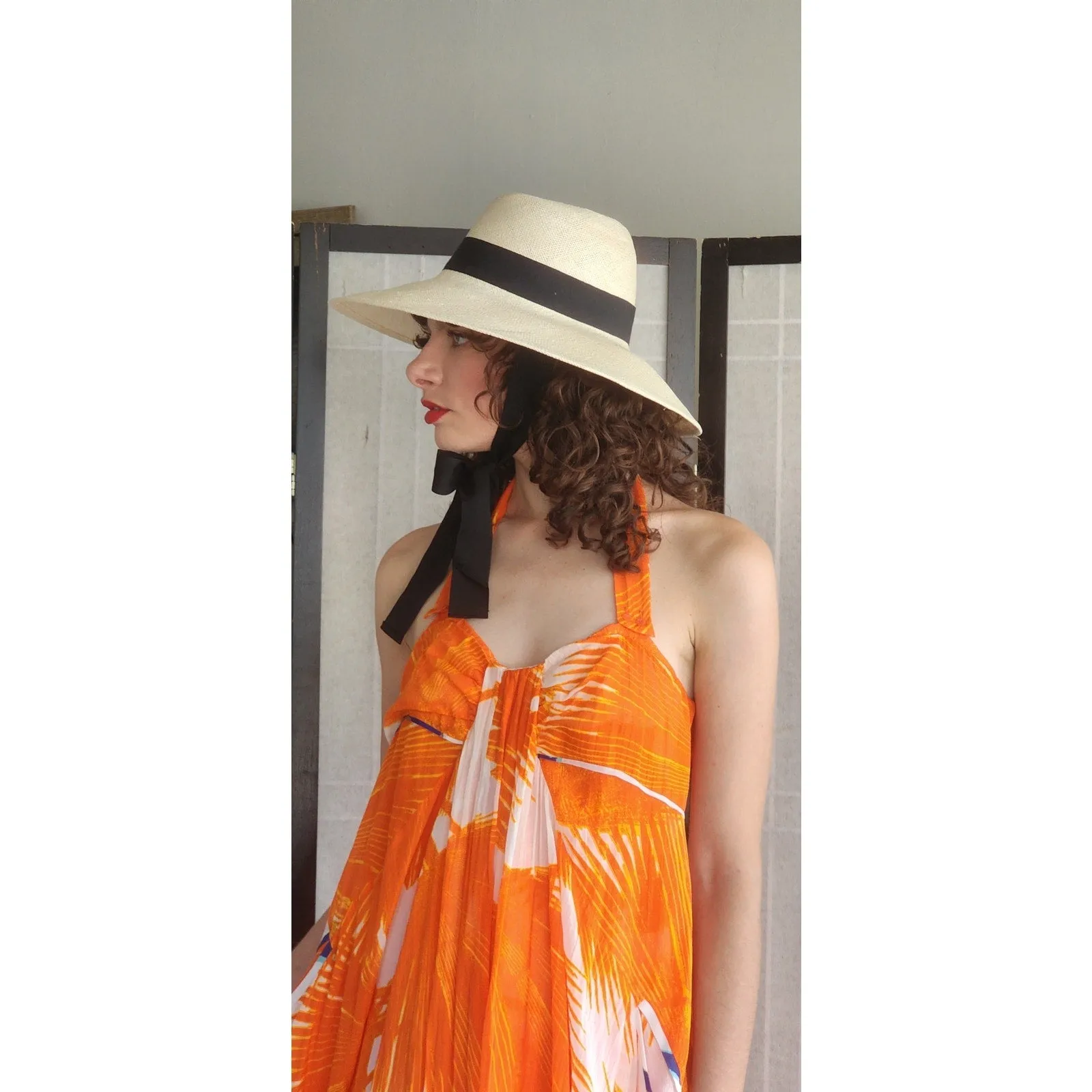 Diane Von Furstenberg Sun Dress Spring 2008 Orange White Blue