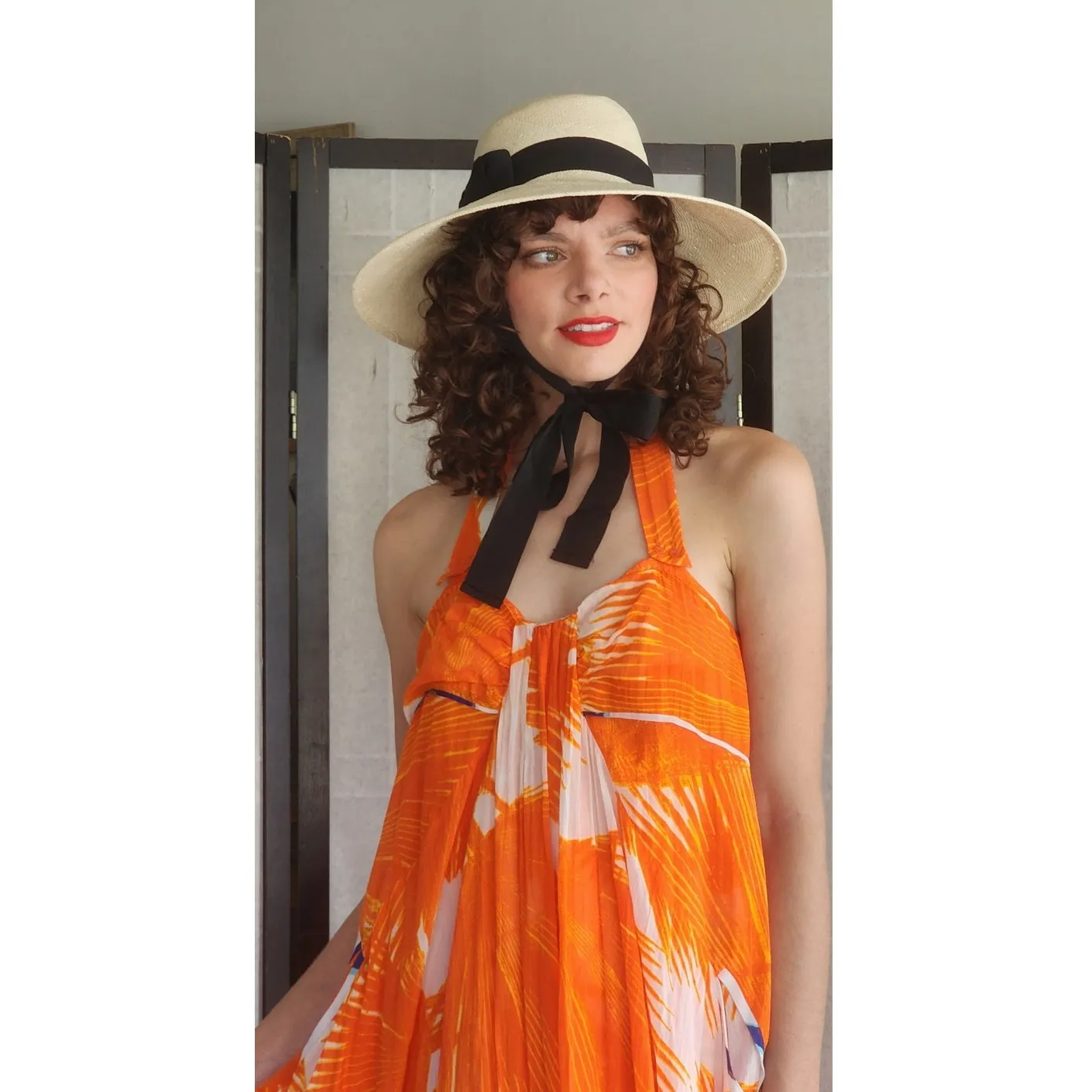 Diane Von Furstenberg Sun Dress Spring 2008 Orange White Blue