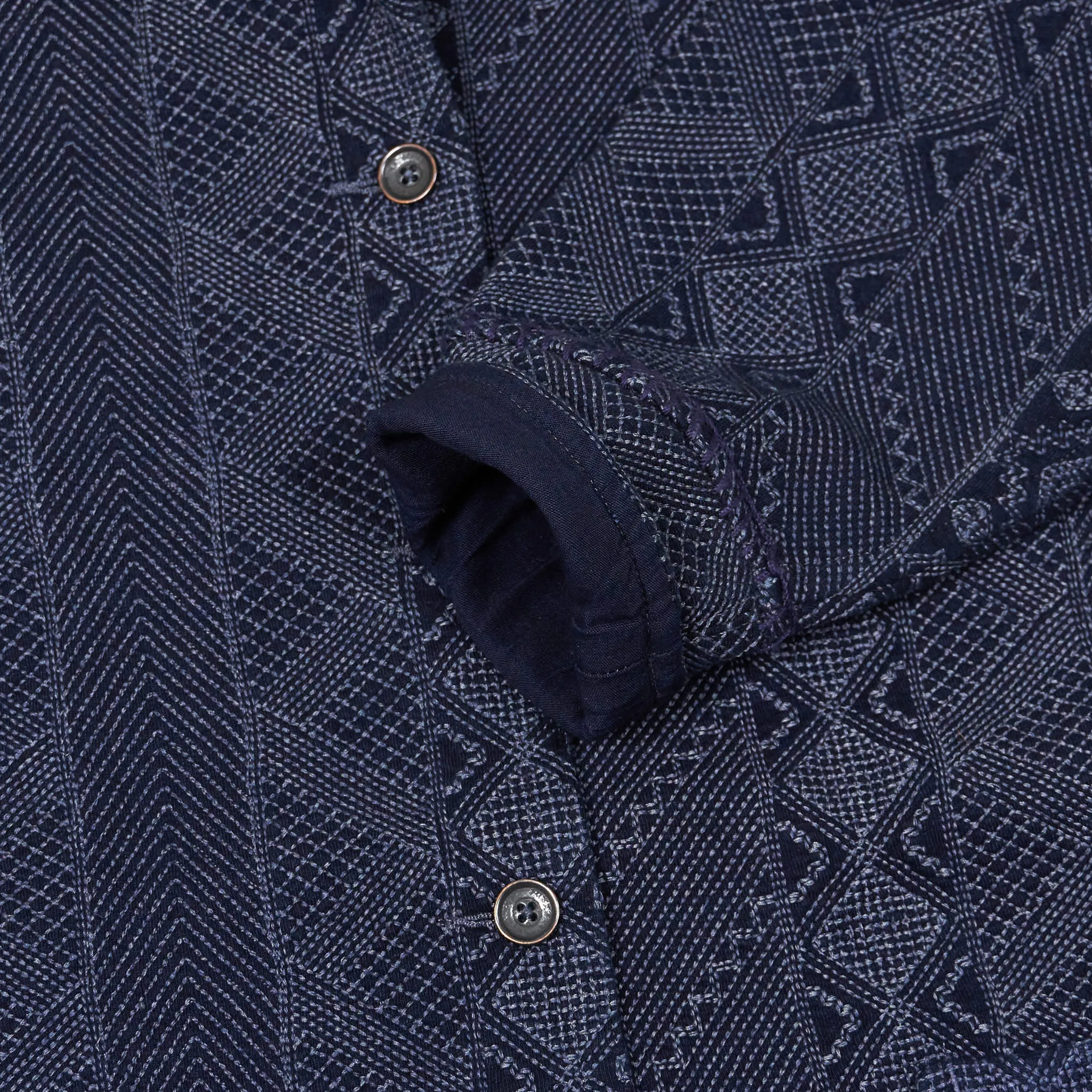 Double RL Ladies Quilted Indigo Cotton Jersey Duster Coat