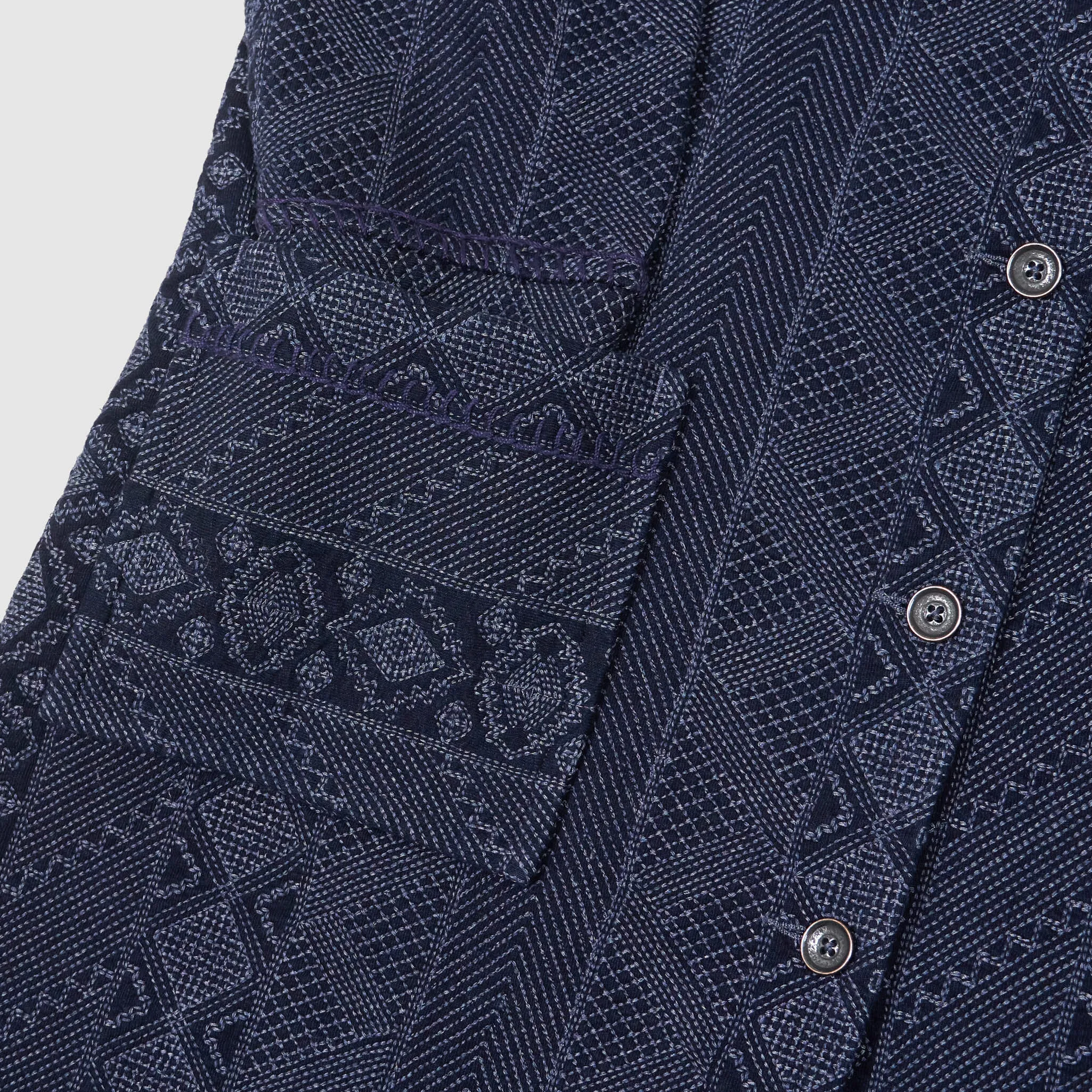 Double RL Ladies Quilted Indigo Cotton Jersey Duster Coat