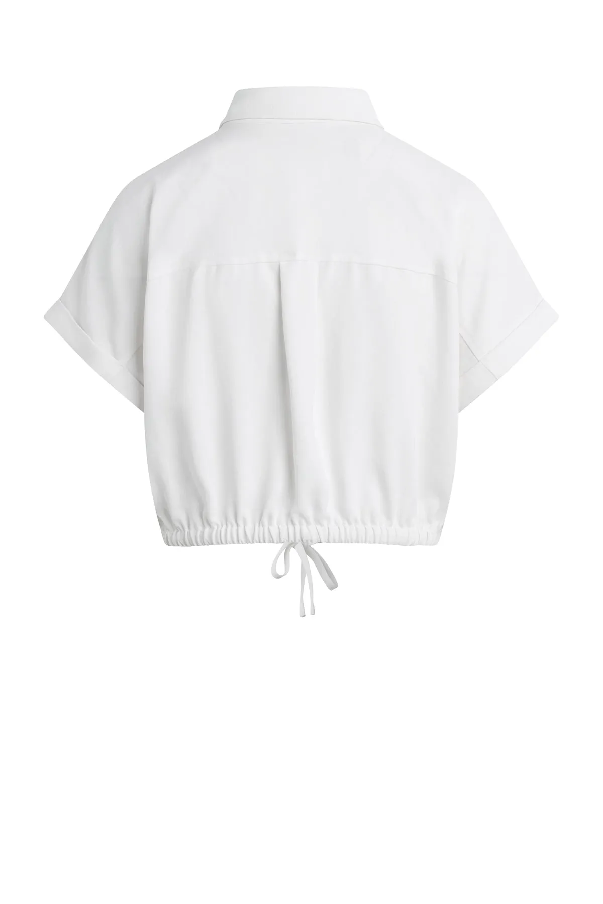Drawstring Button Down Shirt