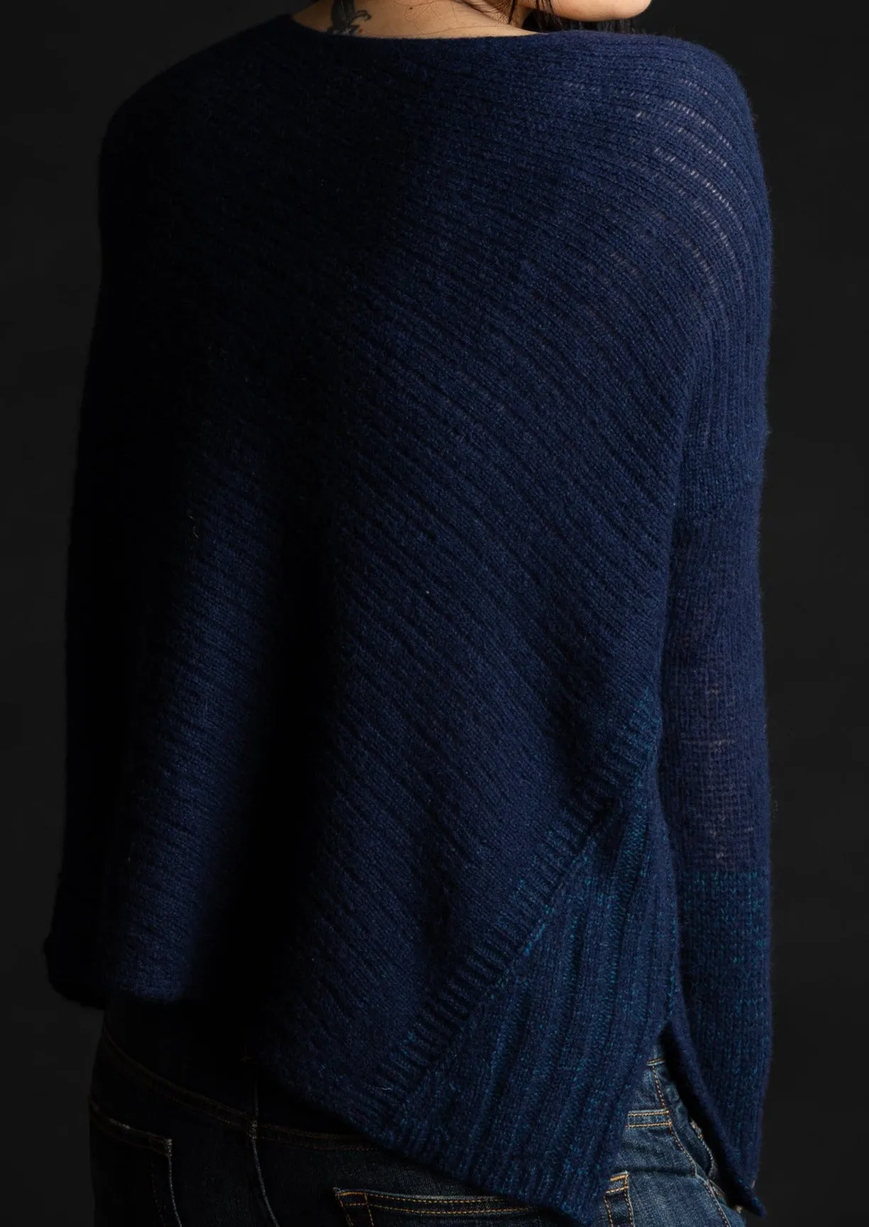 Dreamy Reversible Pullover, Navy Teal
