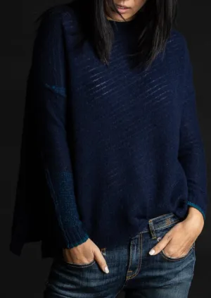 Dreamy Reversible Pullover, Navy Teal