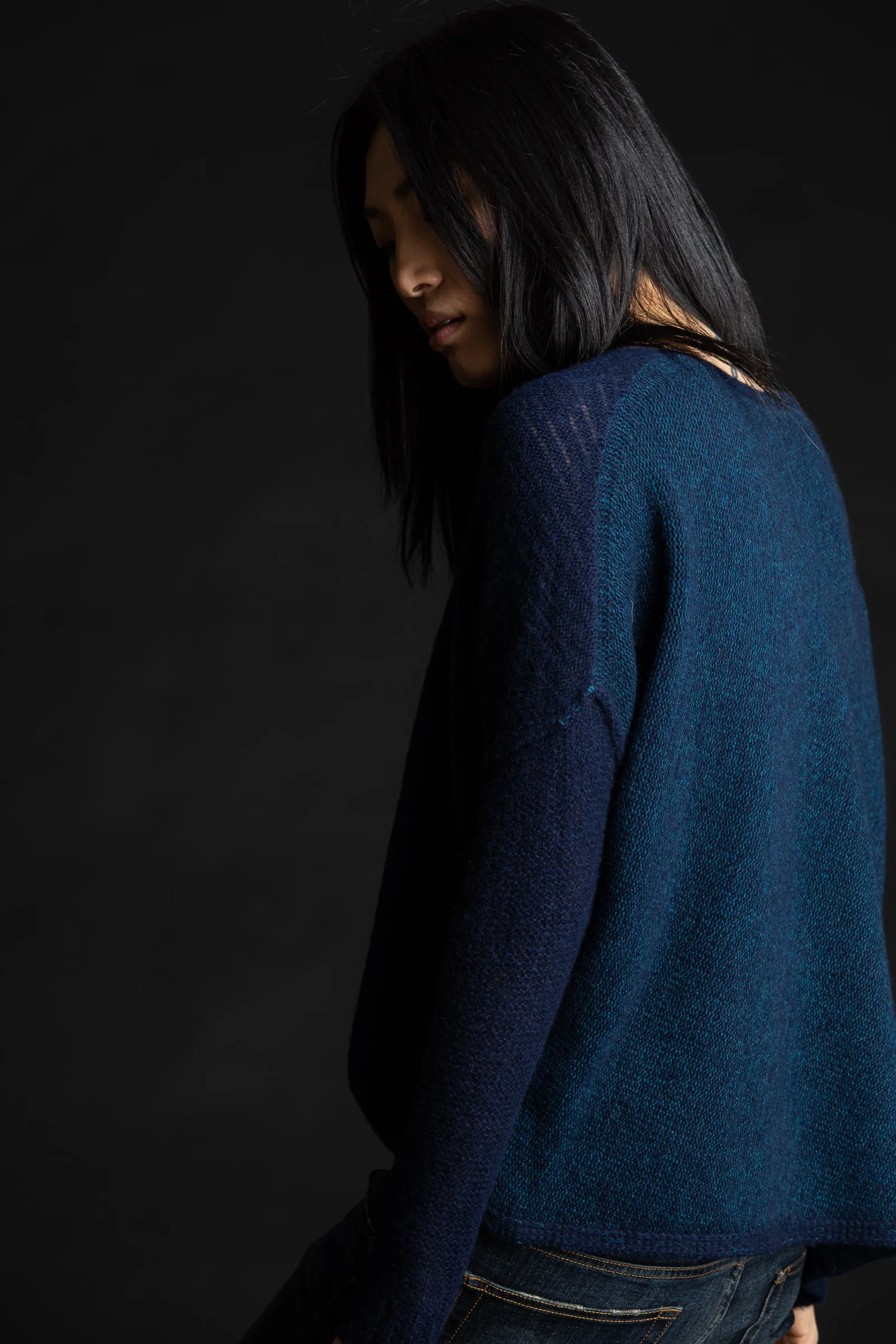 Dreamy Reversible Pullover, Navy Teal