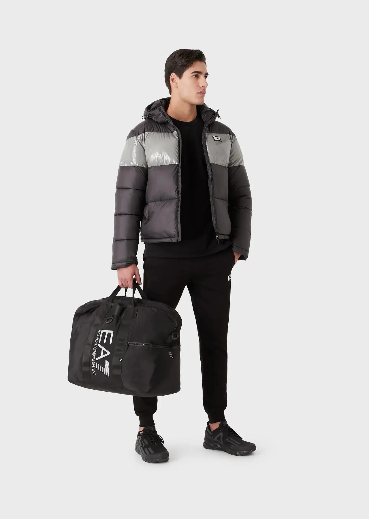 EA7 Emporio Armani 6LPB10 Colour Block Puffer Jacket Black