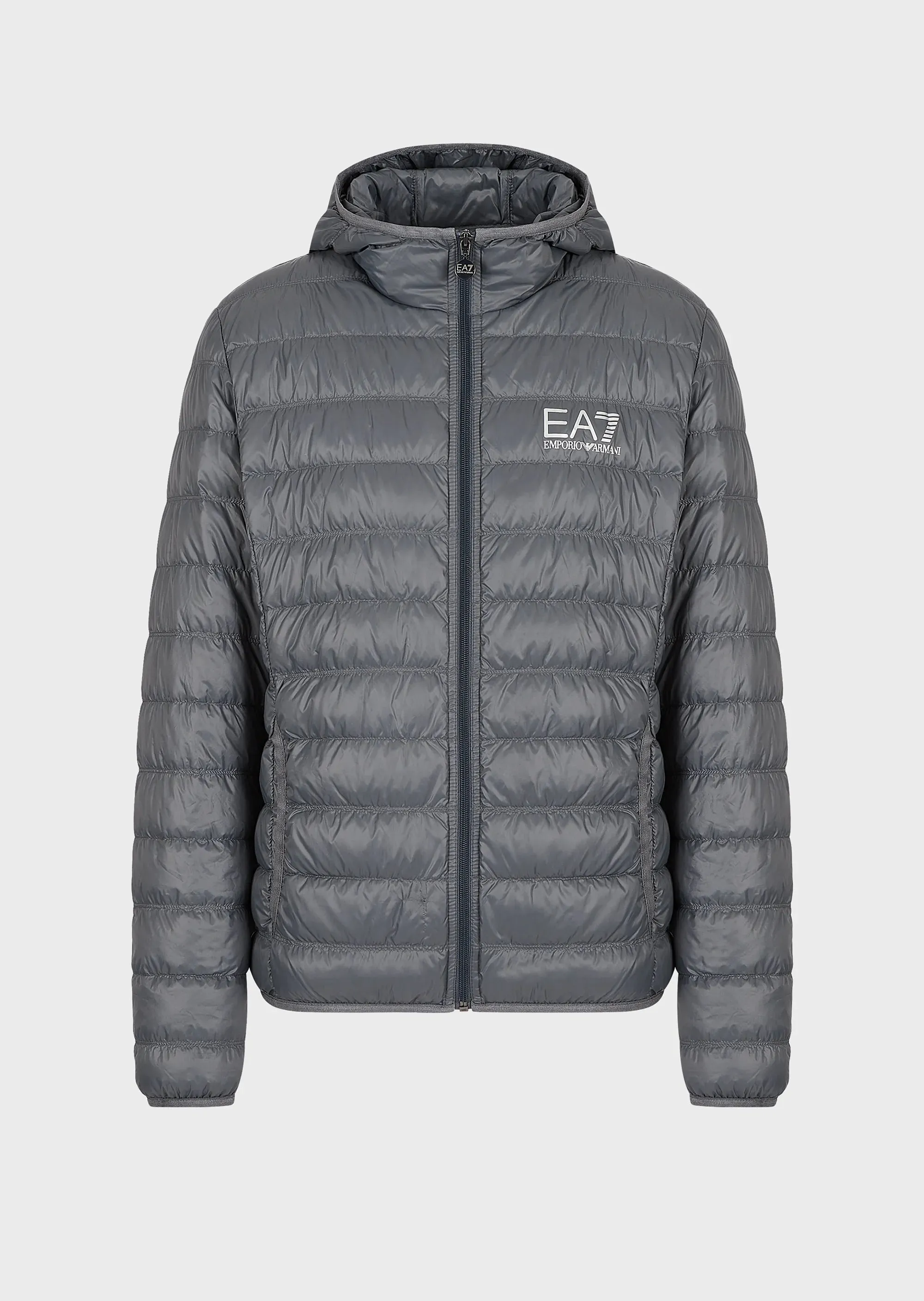 EA7 Emporio Armani 8Npb02 Hooded Down Puffer Jacket Grey