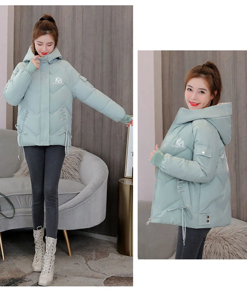 Easy-to-Clean Full-Zip Raincoat Puffer Jacket for Women