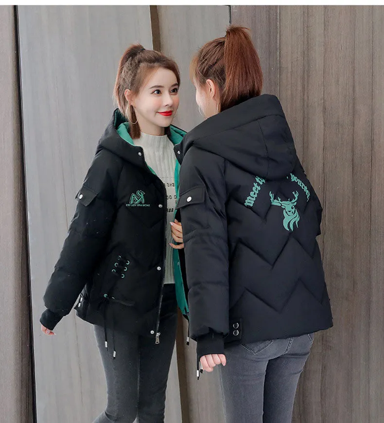 Easy-to-Clean Full-Zip Raincoat Puffer Jacket for Women