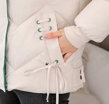 Easy-to-Clean Full-Zip Raincoat Puffer Jacket for Women