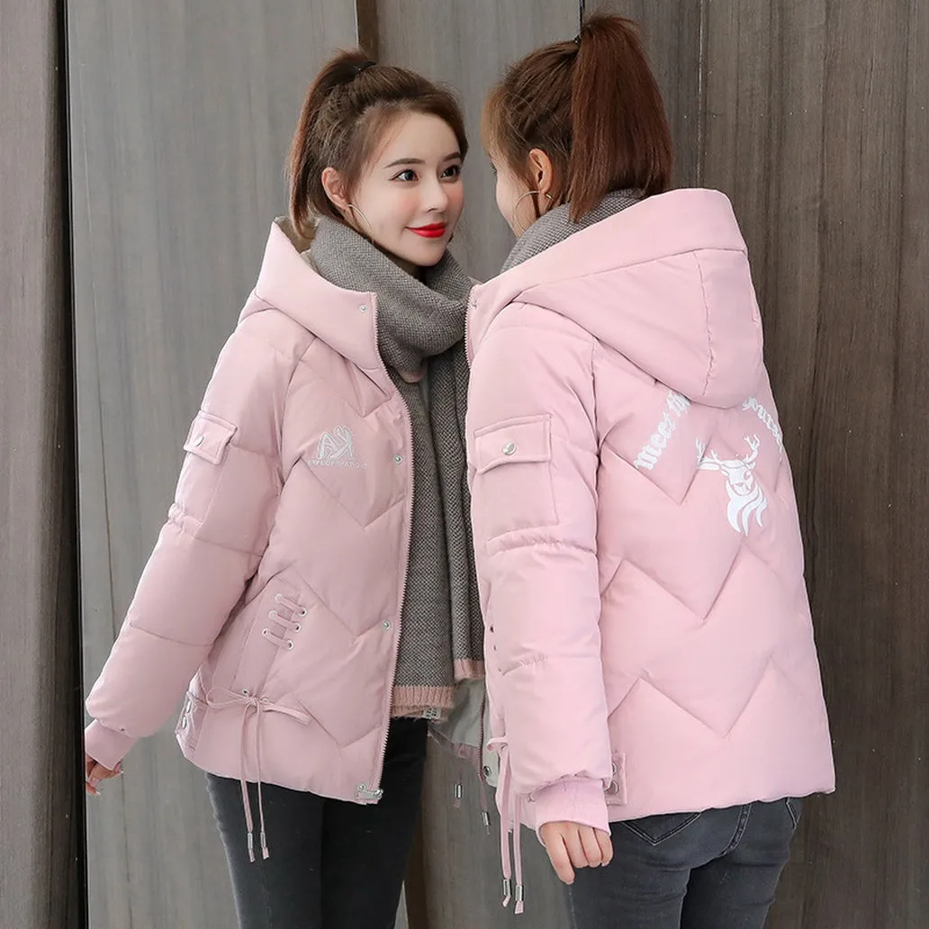 Easy-to-Clean Full-Zip Raincoat Puffer Jacket for Women
