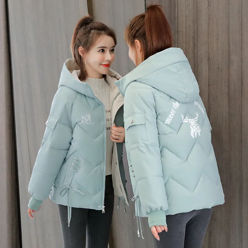 Easy-to-Clean Full-Zip Raincoat Puffer Jacket for Women