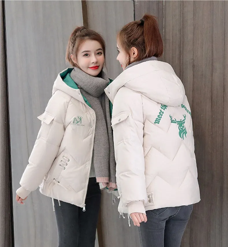 Easy-to-Clean Full-Zip Raincoat Puffer Jacket for Women