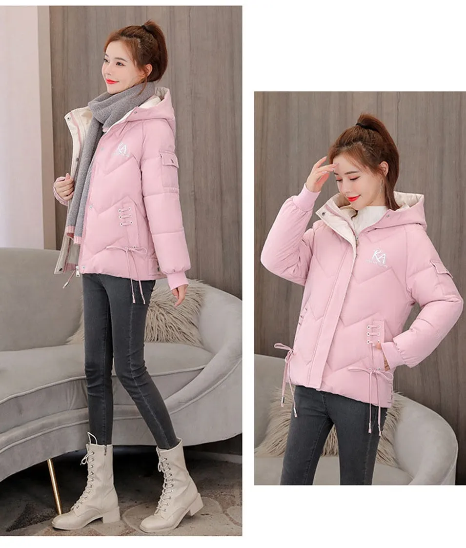 Easy-to-Clean Full-Zip Raincoat Puffer Jacket for Women