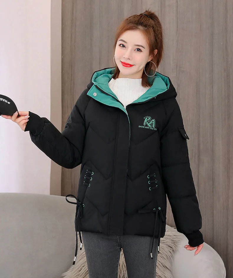 Easy-to-Clean Full-Zip Raincoat Puffer Jacket for Women