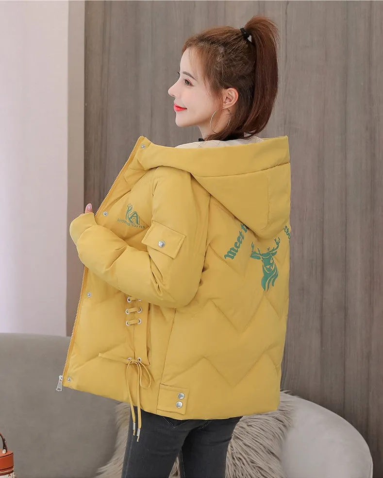 Easy-to-Clean Full-Zip Raincoat Puffer Jacket for Women