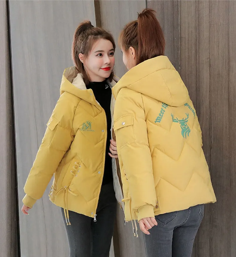 Easy-to-Clean Full-Zip Raincoat Puffer Jacket for Women