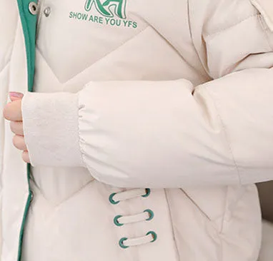 Easy-to-Clean Full-Zip Raincoat Puffer Jacket for Women