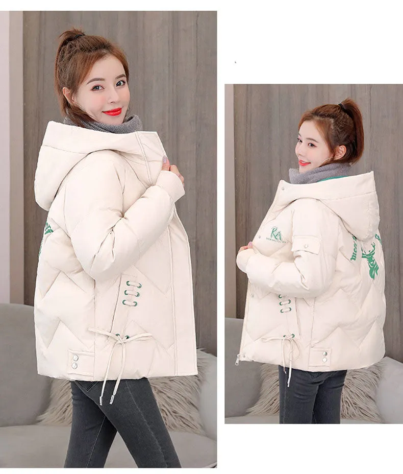 Easy-to-Clean Full-Zip Raincoat Puffer Jacket for Women