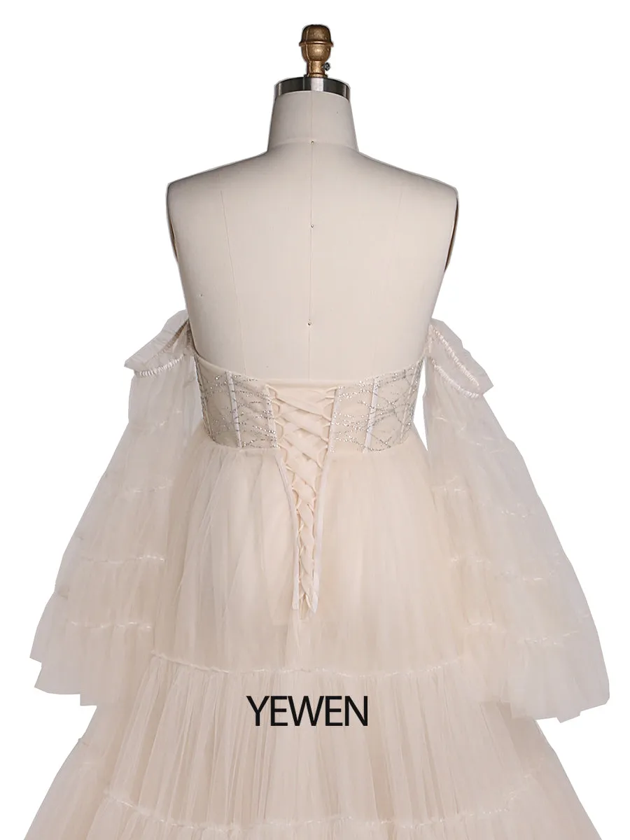 Elegant Tulle Bling Maternity Dress for Photography Woman Photo Shoot Gown YW220411