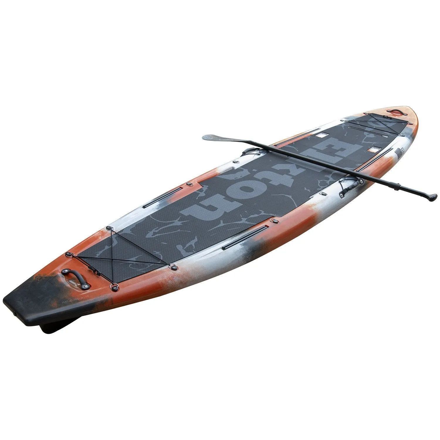 Elkton Outdoors 12’ Hybrid IBIS Pro Stand-Up Fishing Paddleboard, Includes 2 Scotty, 2 Bungie, and 5 Multi-use Track Mounts
