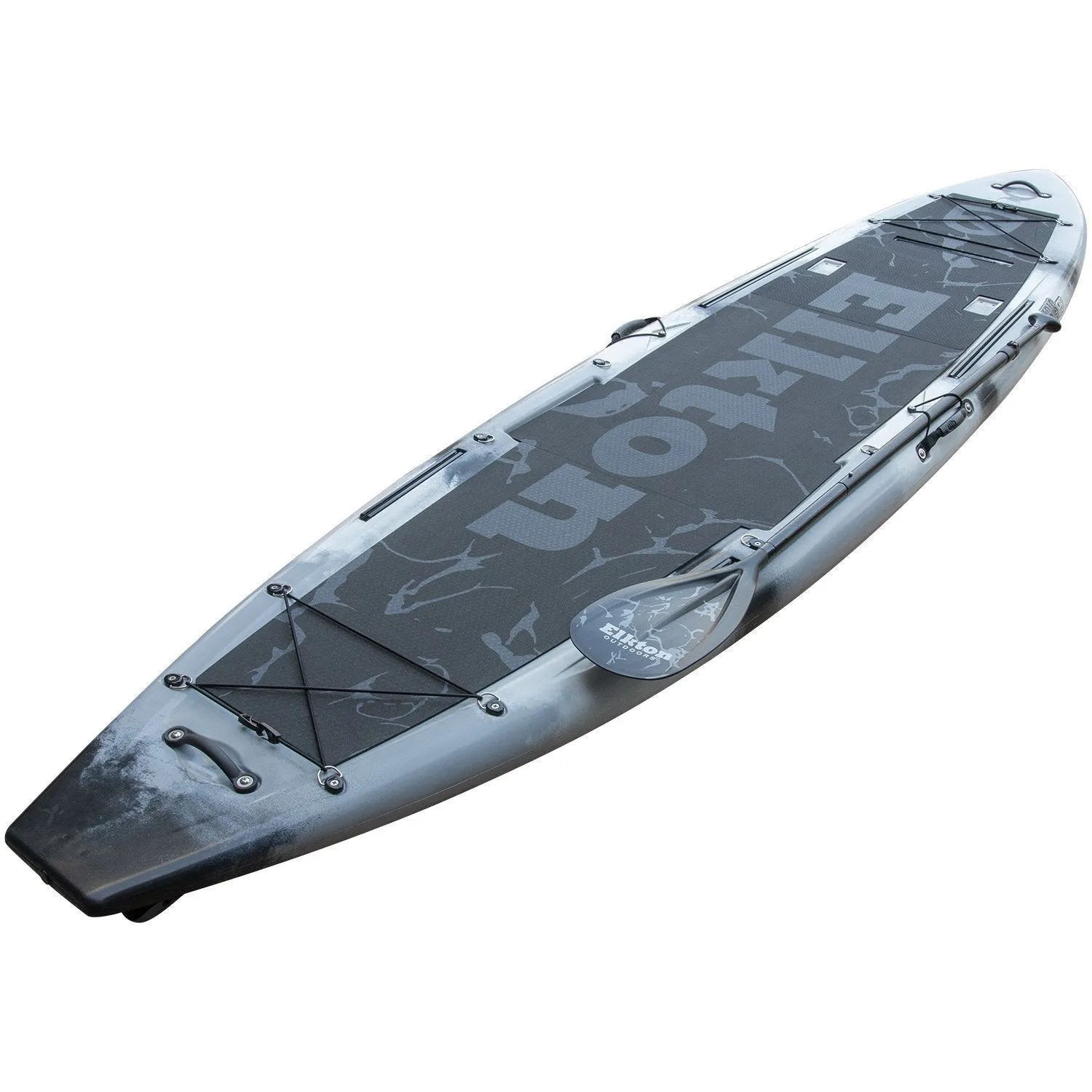 Elkton Outdoors 12’ Hybrid IBIS Pro Stand-Up Fishing Paddleboard, Includes 2 Scotty, 2 Bungie, and 5 Multi-use Track Mounts