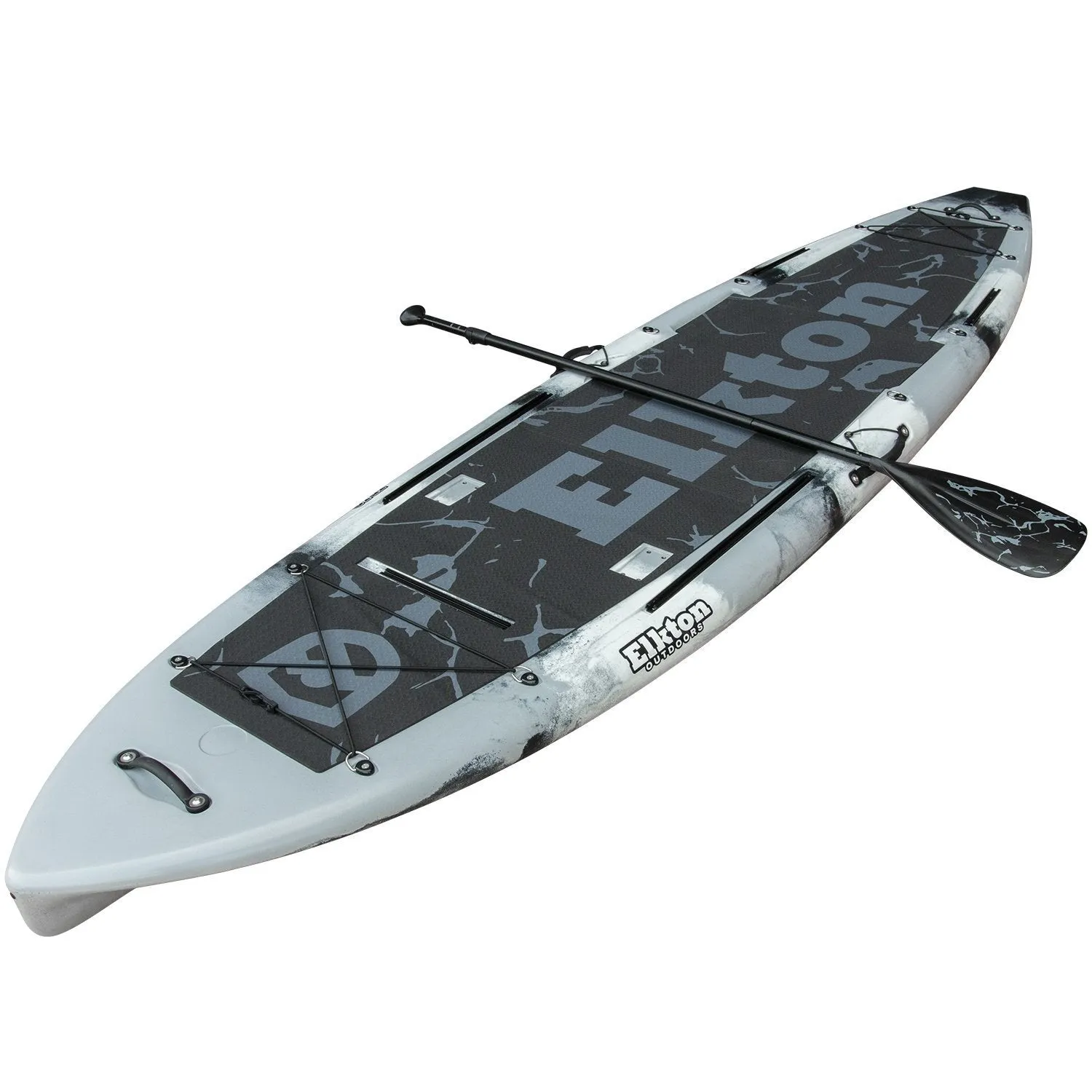 Elkton Outdoors 12’ Hybrid IBIS Pro Stand-Up Fishing Paddleboard, Includes 2 Scotty, 2 Bungie, and 5 Multi-use Track Mounts