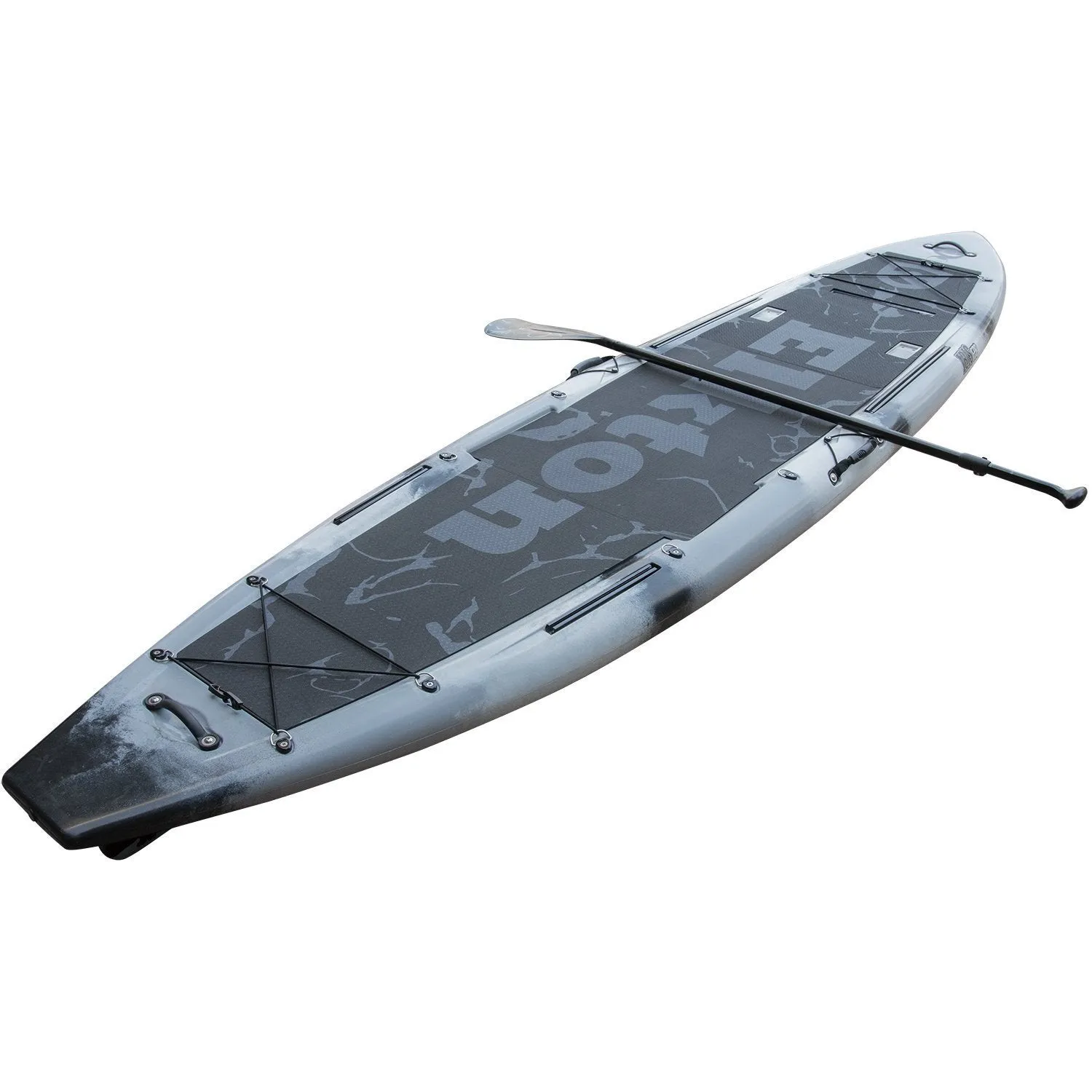 Elkton Outdoors 12’ Hybrid IBIS Pro Stand-Up Fishing Paddleboard, Includes 2 Scotty, 2 Bungie, and 5 Multi-use Track Mounts