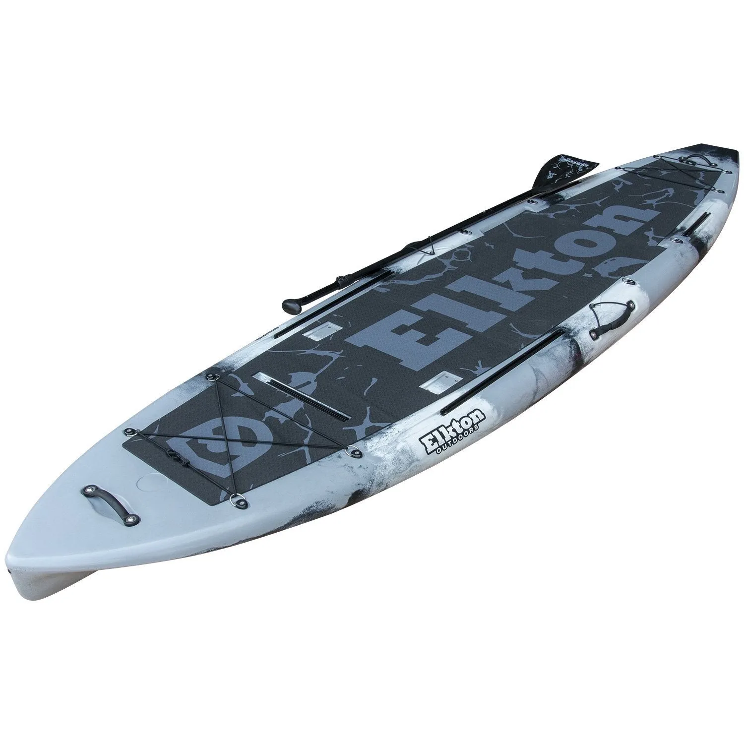 Elkton Outdoors 12’ Hybrid IBIS Pro Stand-Up Fishing Paddleboard, Includes 2 Scotty, 2 Bungie, and 5 Multi-use Track Mounts