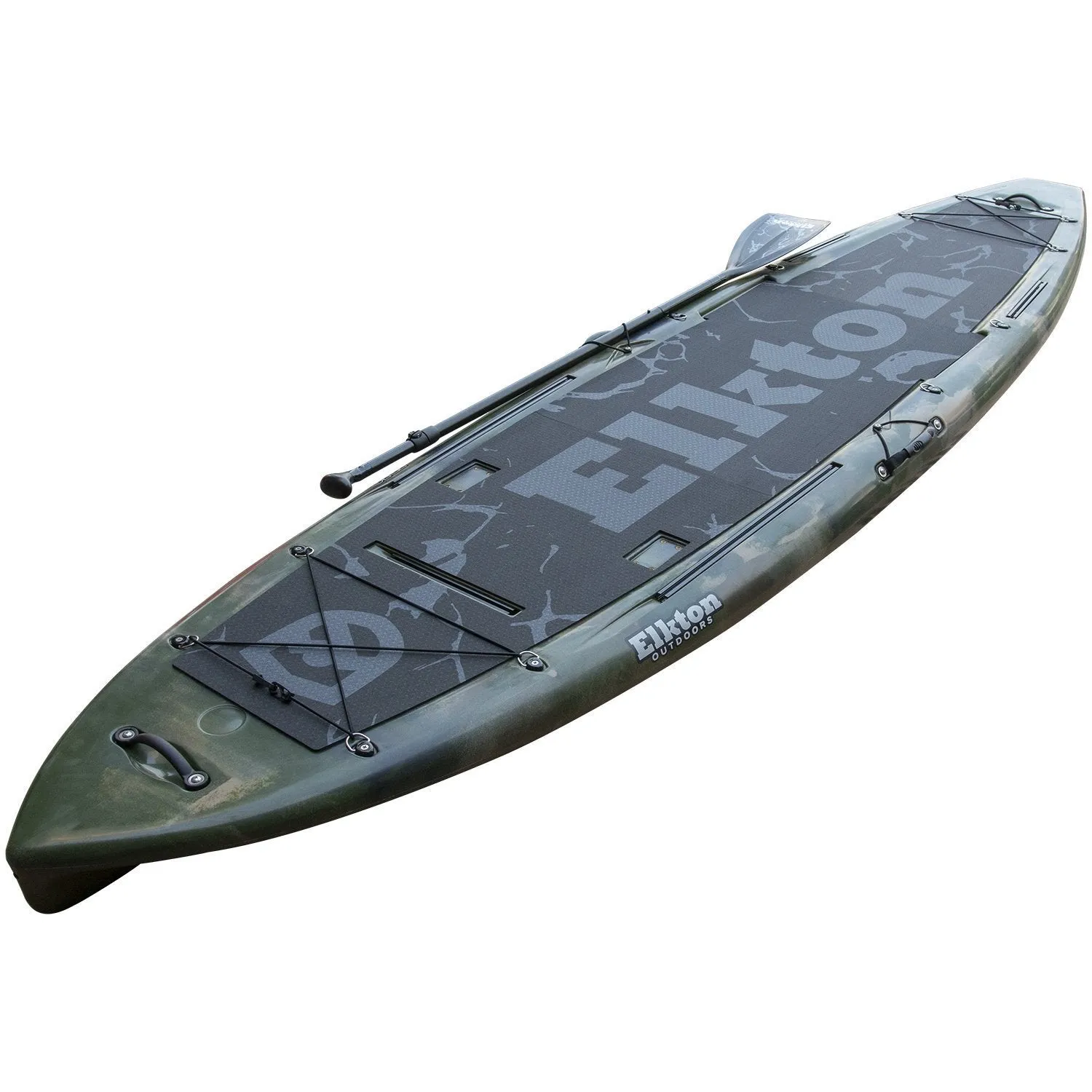 Elkton Outdoors 12’ Hybrid IBIS Pro Stand-Up Fishing Paddleboard, Includes 2 Scotty, 2 Bungie, and 5 Multi-use Track Mounts