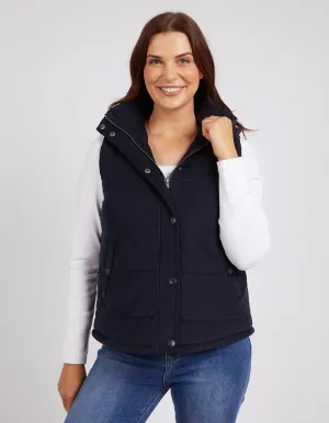Elm Cord Puffer Vest Dark Sapphire