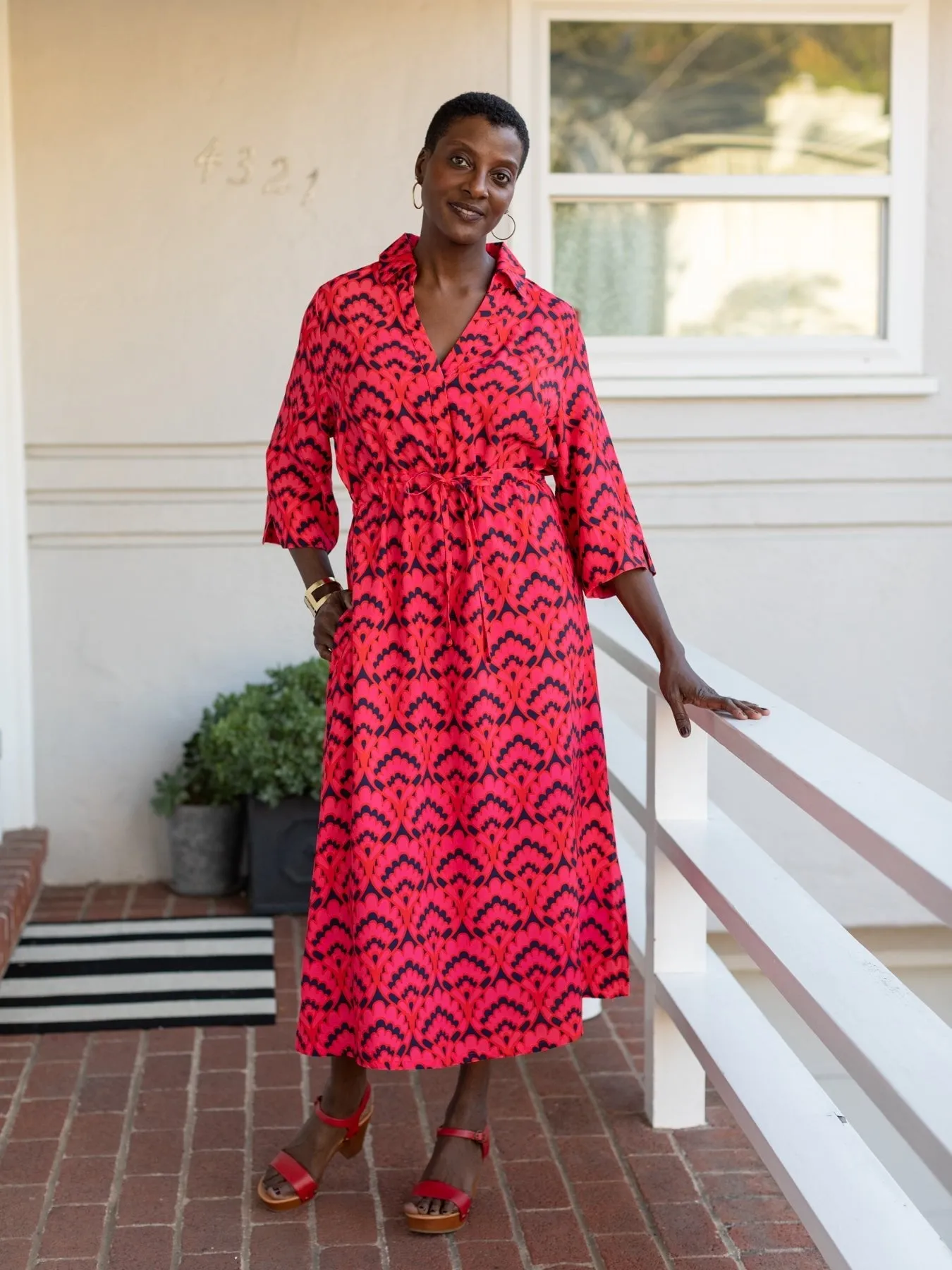 ELOISE dress Geo Shell Red