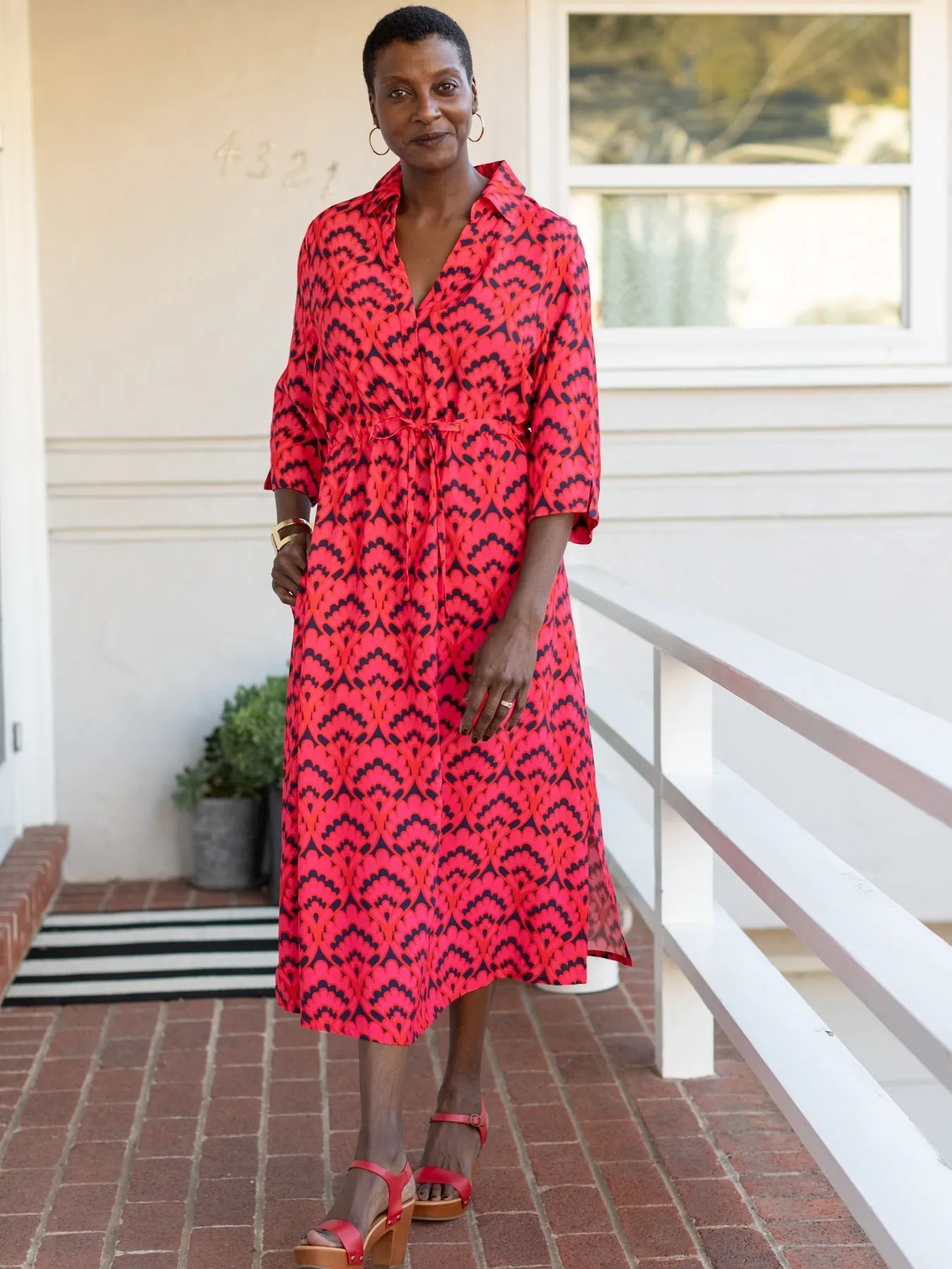 ELOISE dress Geo Shell Red
