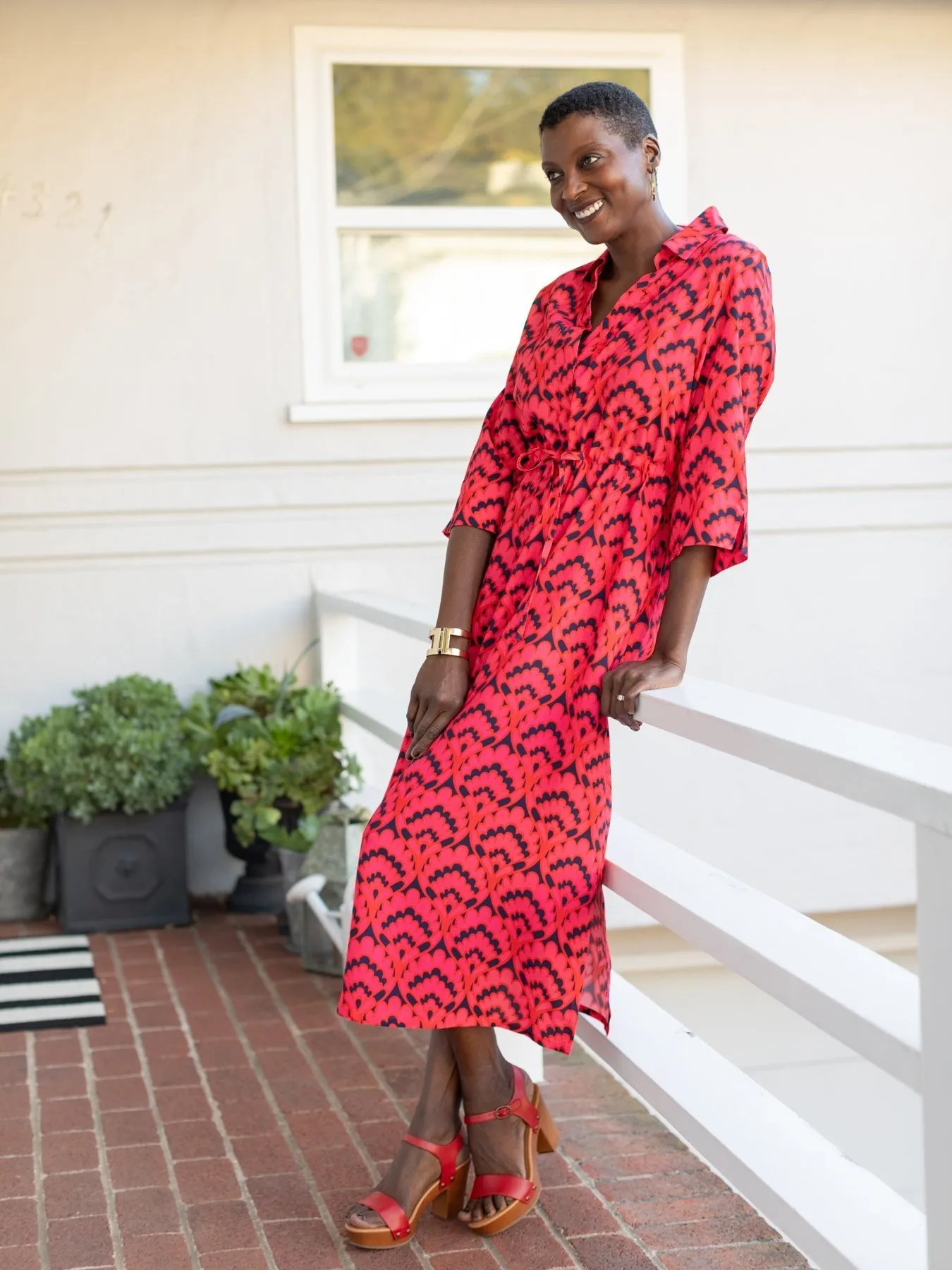 ELOISE dress Geo Shell Red