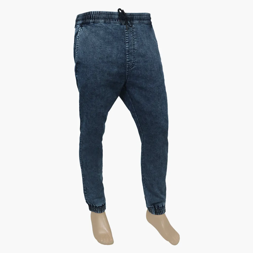 Eminent Men's Knitted Denim Chino Pants - Light Blue