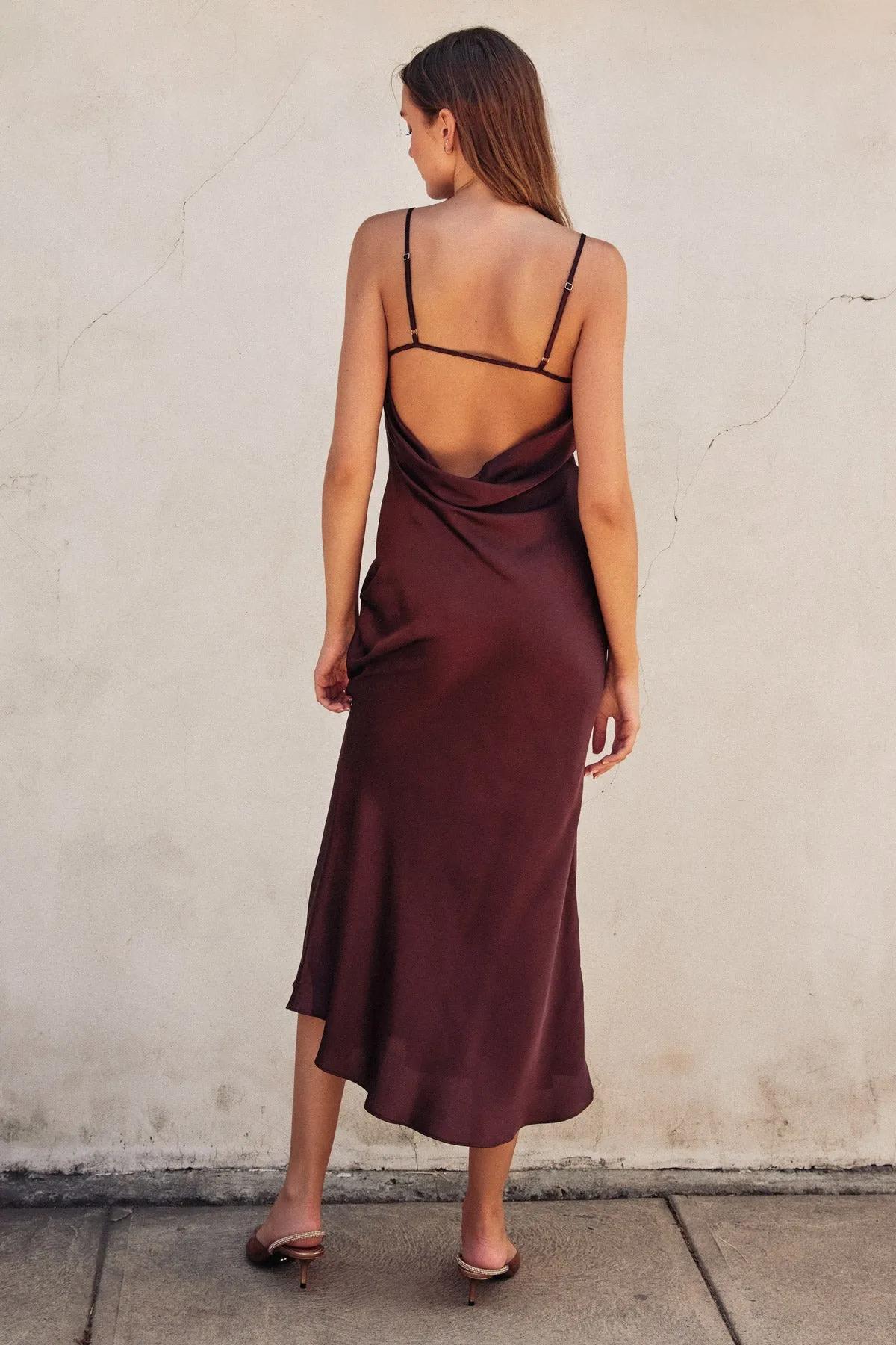 Erika Chevron Seam Open Back Dress
