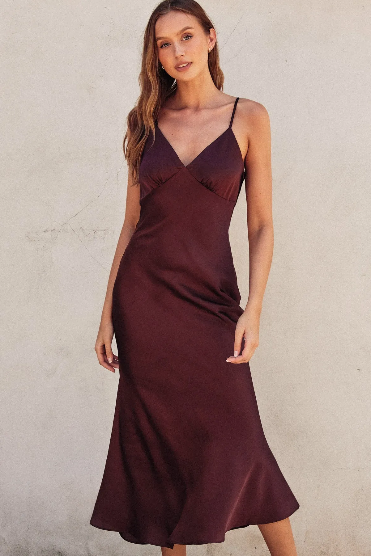 Erika Chevron Seam Open Back Dress