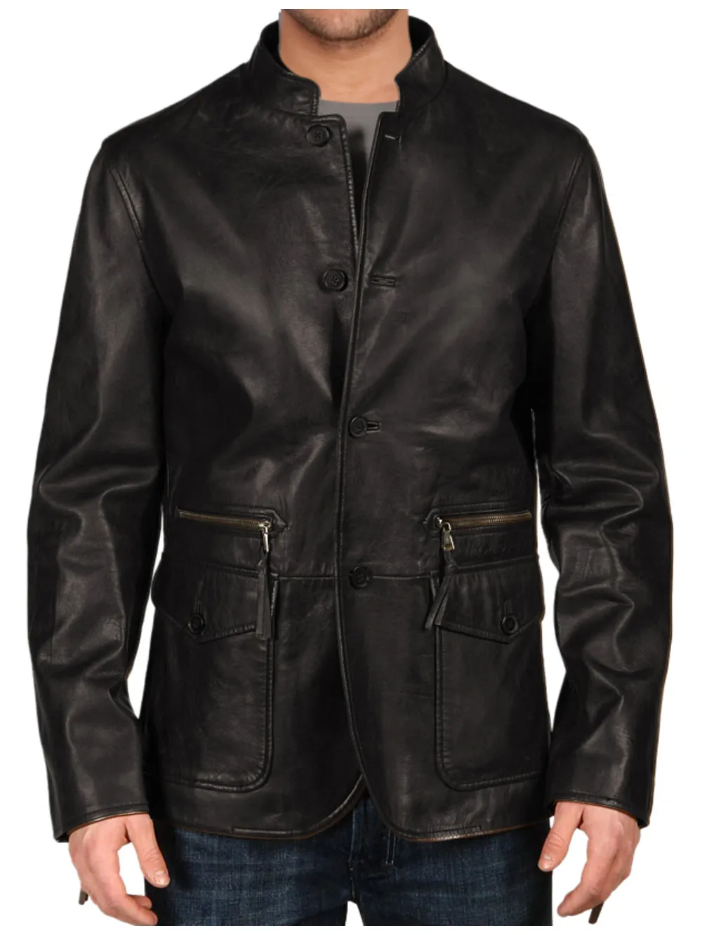 Exquisite Styled Leather Coat for Men