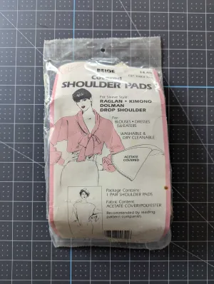 EZ Shoulder Pads - Beige - 1/2" Thick - 1980s