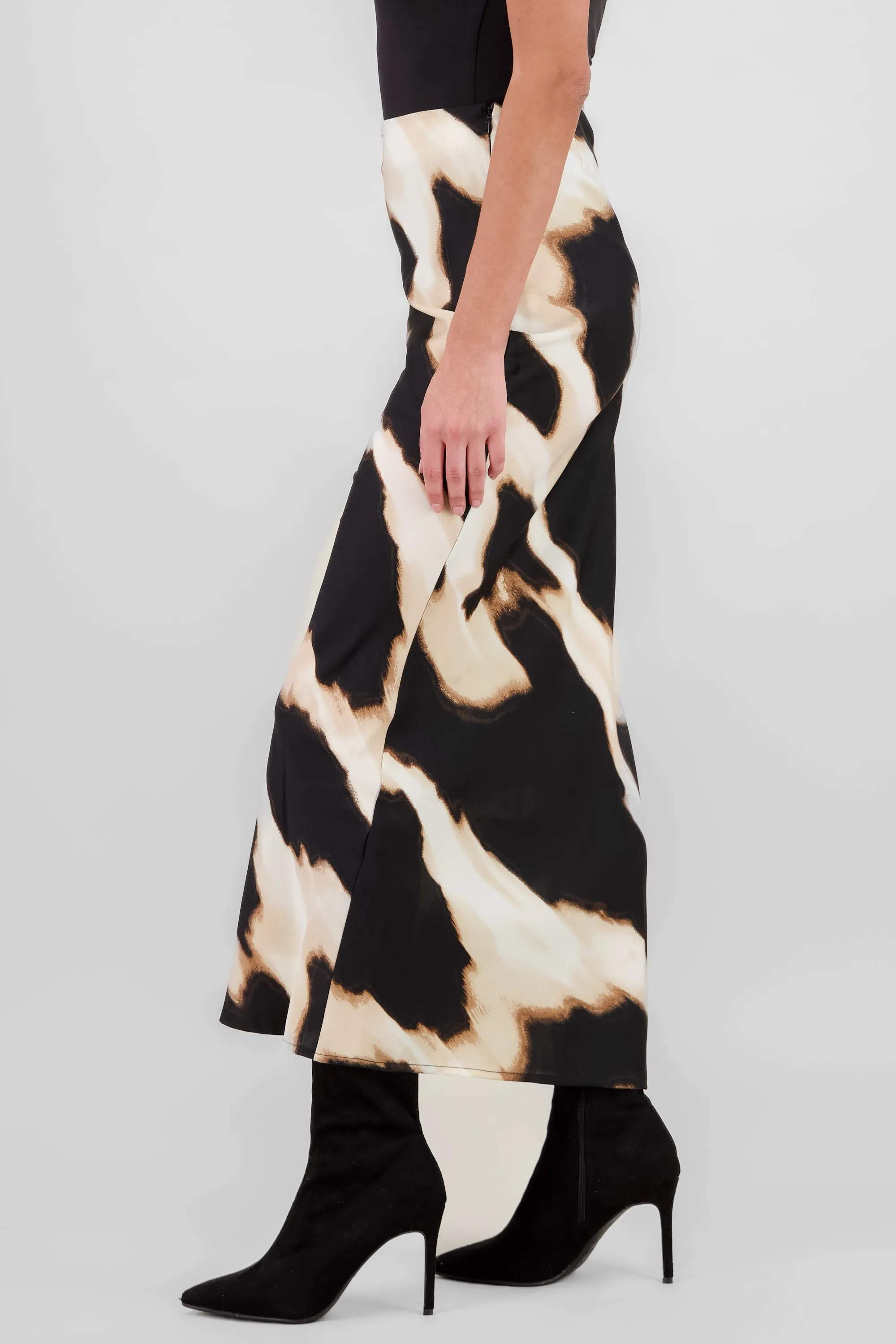 Falda maxi satin estampada Hypsters