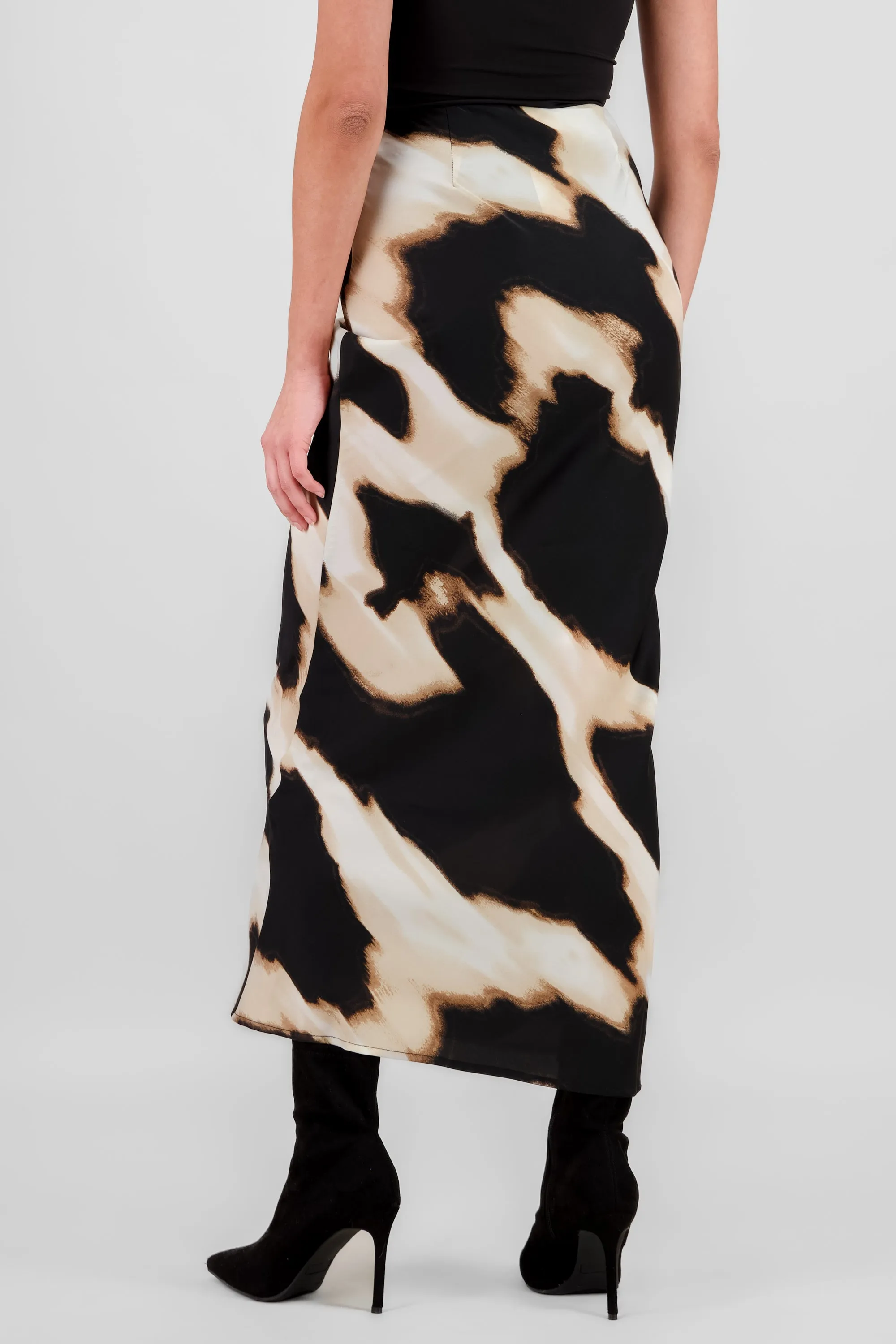 Falda maxi satin estampada Hypsters