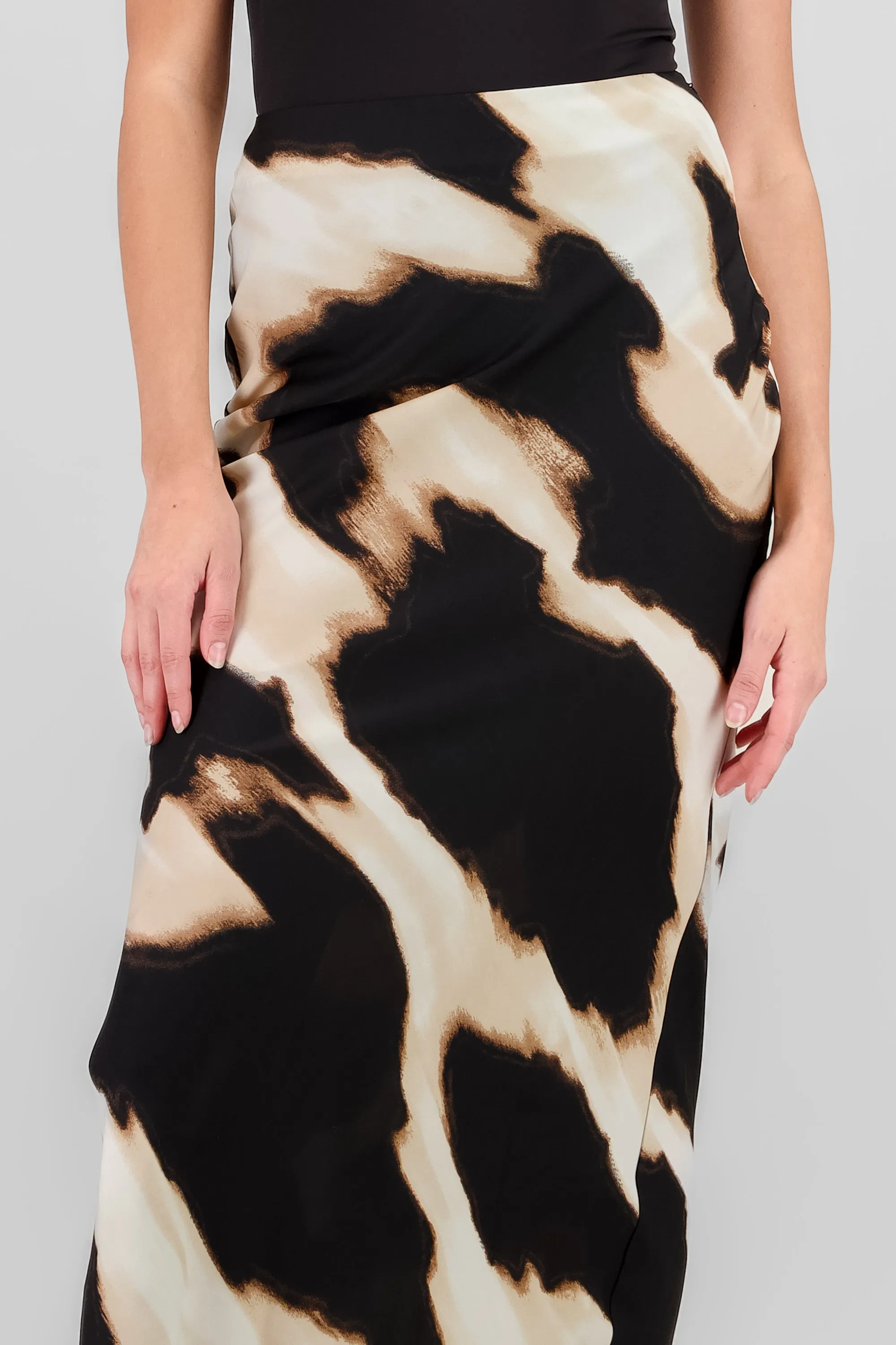 Falda maxi satin estampada Hypsters