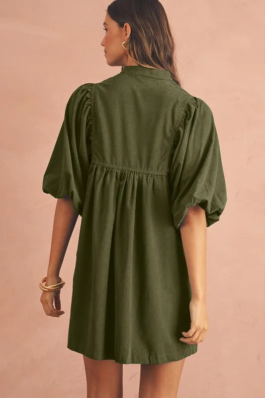 Fall colors corduroy dress