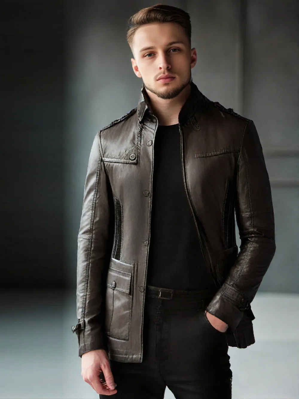 Fashionable Hippie Leather Coat for Men