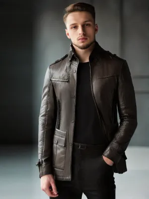 Fashionable Hippie Leather Coat for Men