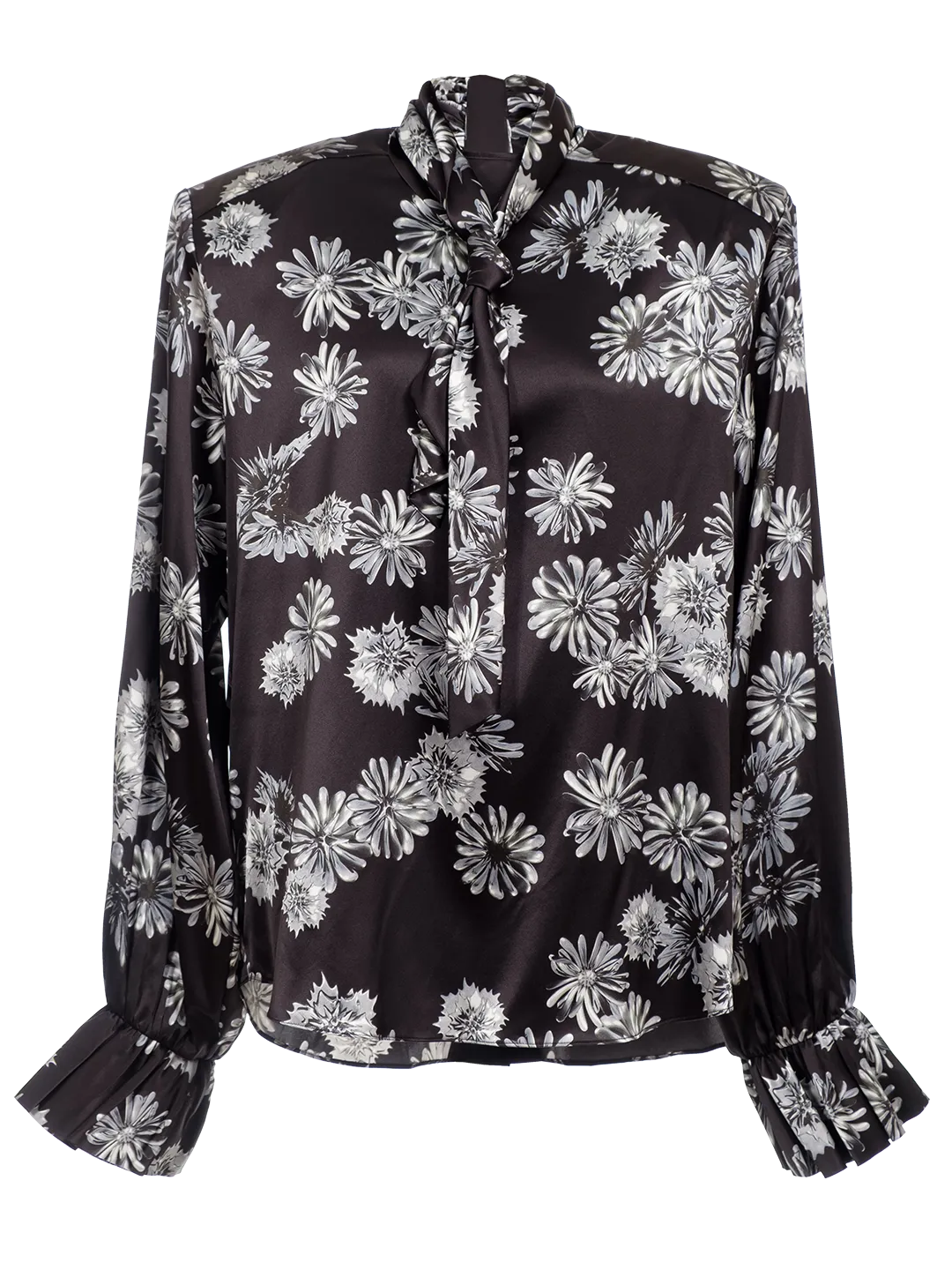 Floral Print Pussy Bow Blouse