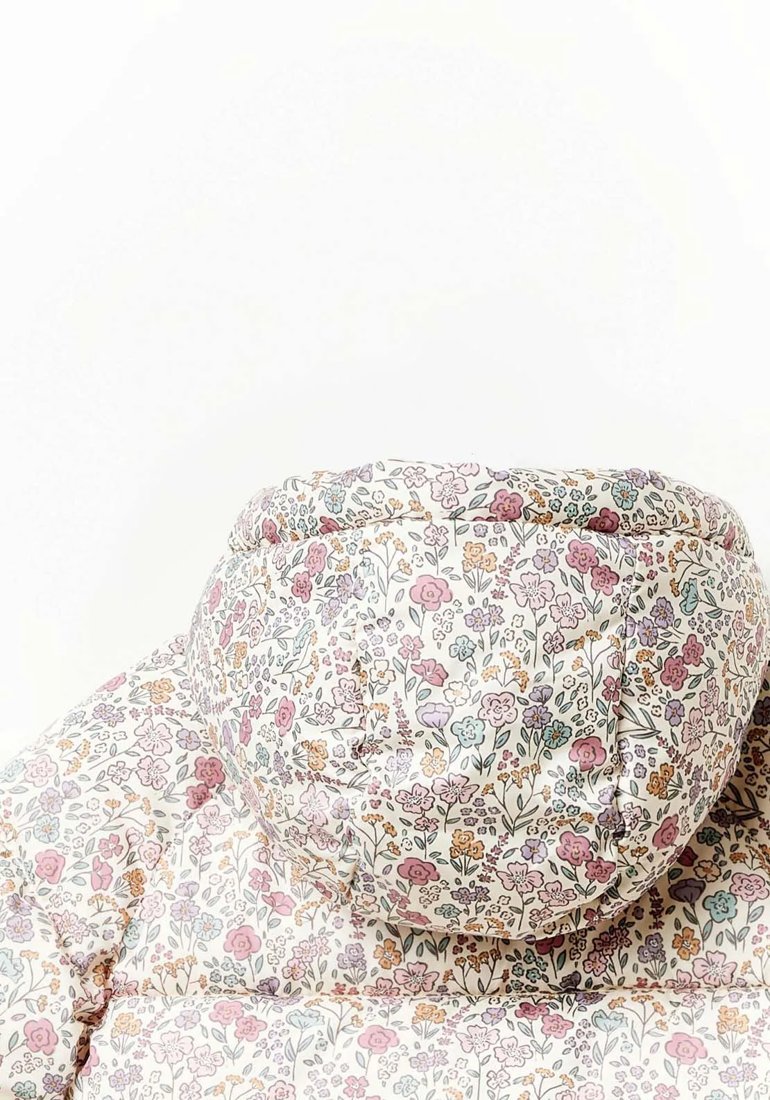 Floral Puffer Jacket - Beige