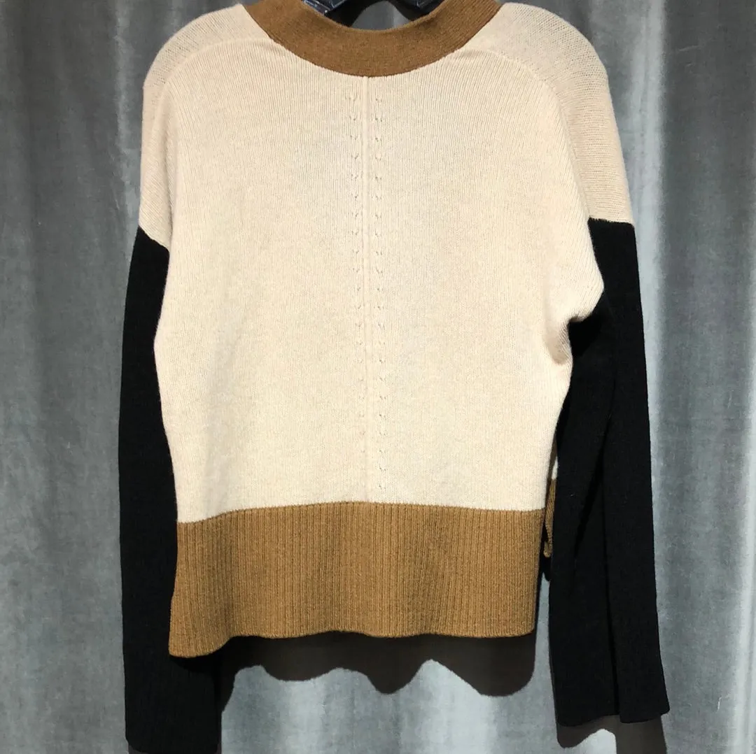 Frame Cashmere Beige Color Block Cardigan