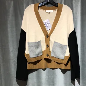 Frame Cashmere Beige Color Block Cardigan