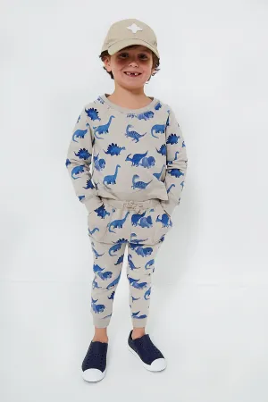 French Terry Dinos Raglan Sweatshirt and Jogger Set