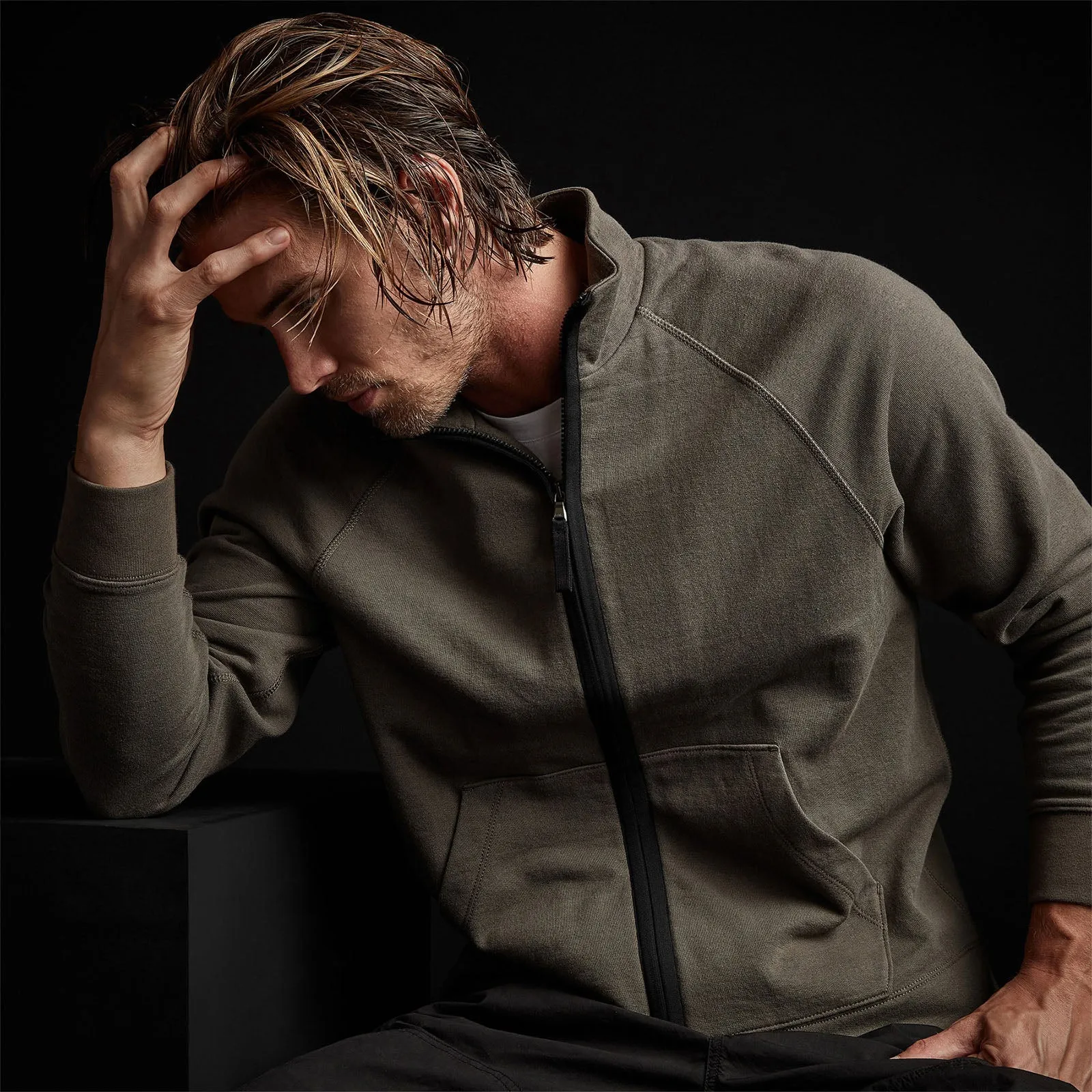 French Terry Zip Up Funnel Neck - Platoon